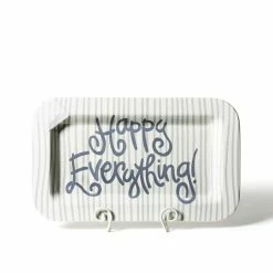 Coton Colors Stone Skinny Stripe Happy Everything Mini Rectangle Platter Happy Everything By Coton Colors