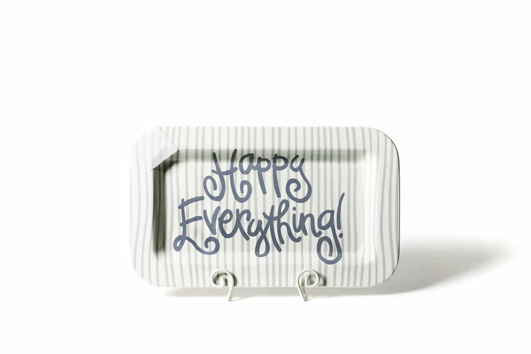 Coton Colors Stone Skinny Stripe Happy Everything Mini Rectangle Platter Happy Everything By Coton Colors